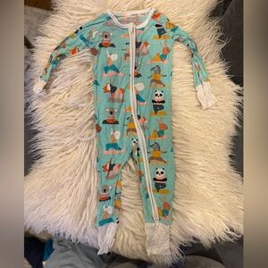 Little Sleepies Yoga Animal Print Footie Pajamas